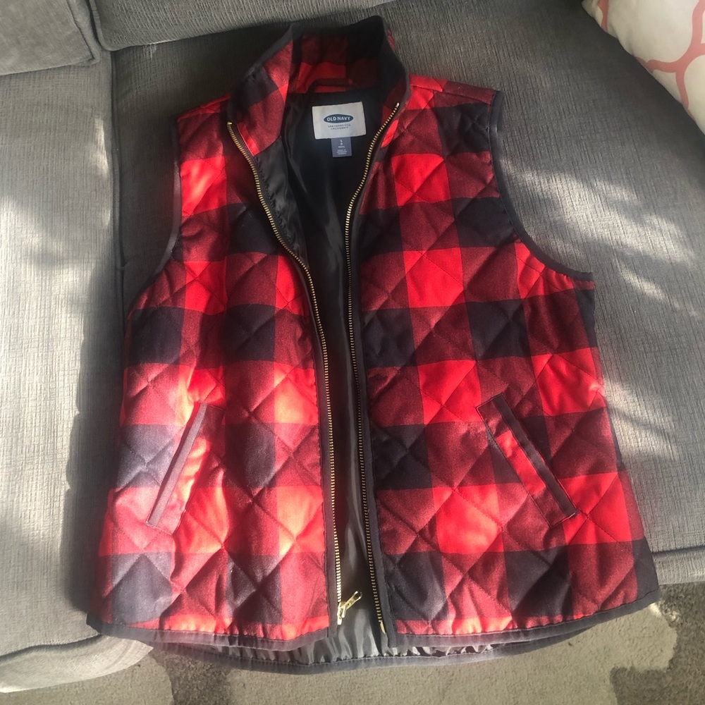 Small plaid checker vest- old navy